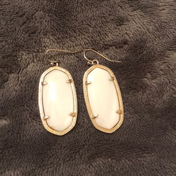 White Kendra Scott earrings - Picture 1 of 1